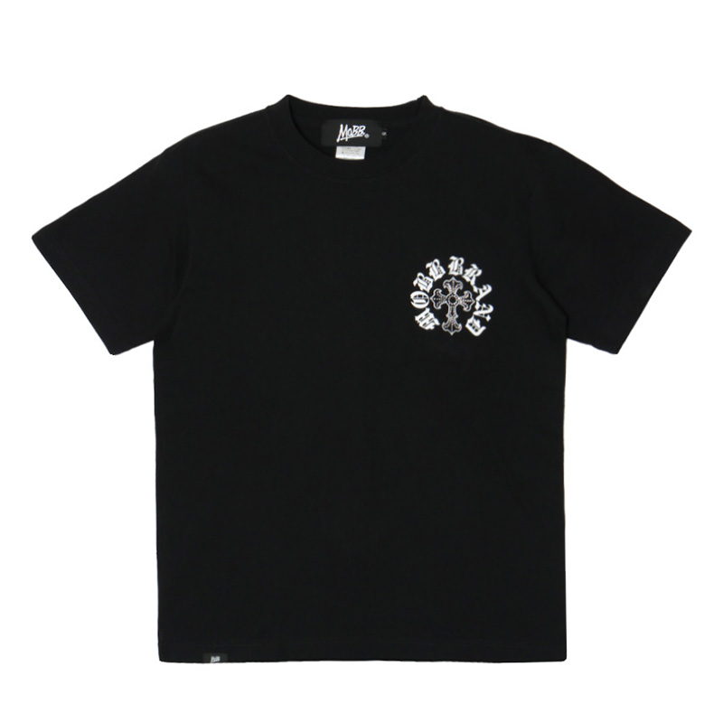 CROSS RHINESTONE T-SHIRT -BLACK-