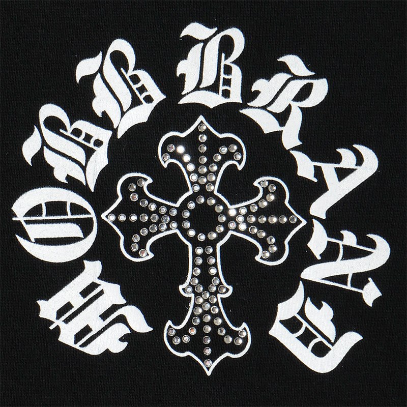 CROSS RHINESTONE T-SHIRT -BLACK-