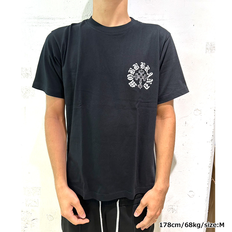 CROSS RHINESTONE T-SHIRT -BLACK-