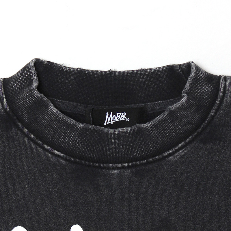 OG CROPPED PIGMENT SWEAT -BLACK- (WOMEN)