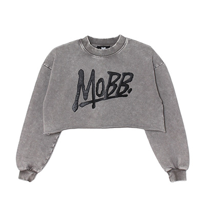 OG CROPPED PIGMENT SWEAT -GREY- (WOMEN)