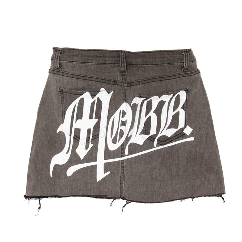 OLD OG DENIM SKORTS -GREY-