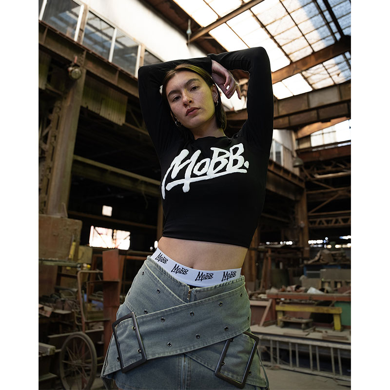 (P)OG L/S T-SHIRT -BLACK- (WOMEN)