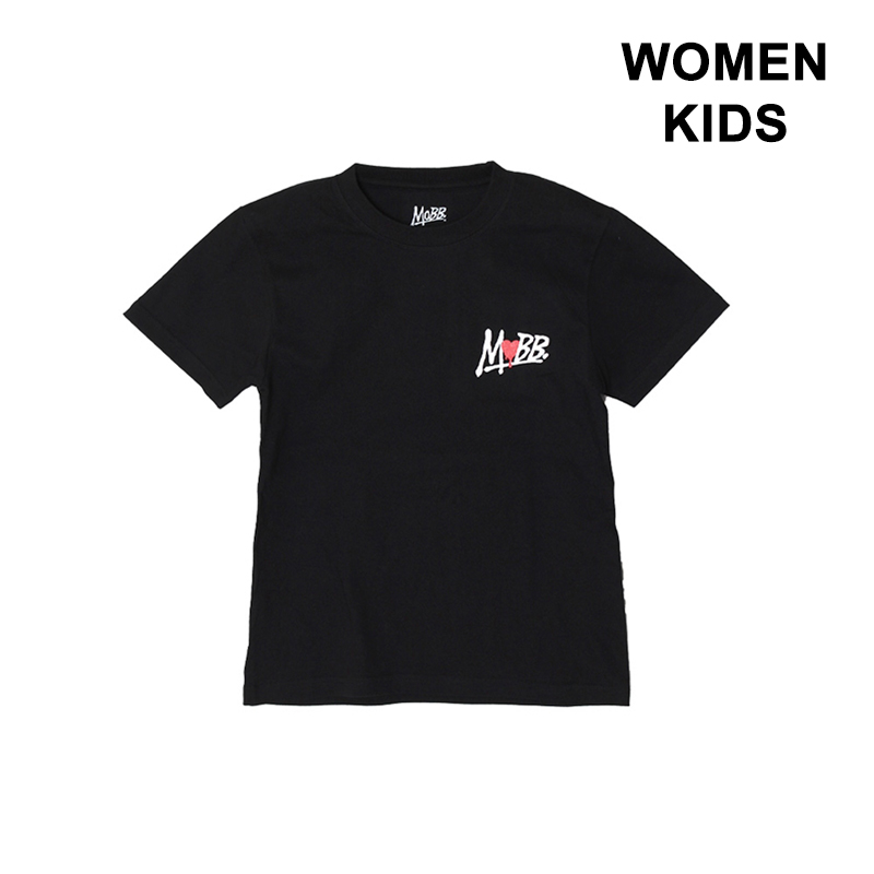 【予約:3月末頃入荷予定】 HEART DRIP T-SHIRT -BLACK-(WOMEN/KIDS)