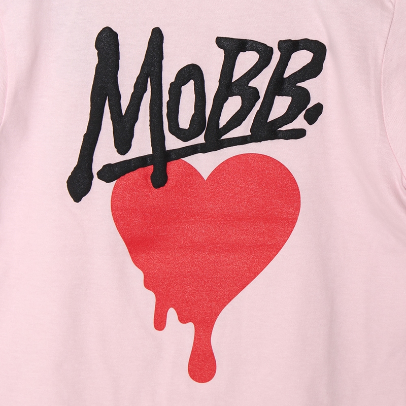 HEART DRIP T-SHIRT -L.PINK-(LADIES/KIDS)