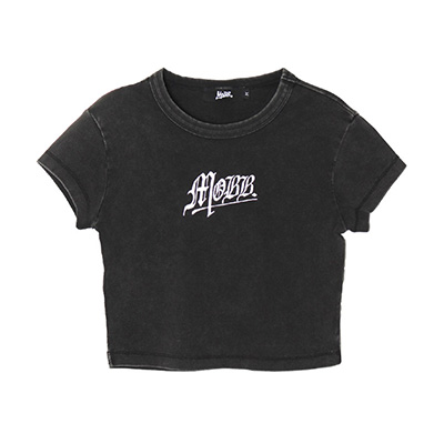 OLD OG PIGMENT CROPPED T-SHIRT -BLACK-(WOMEN)(M)