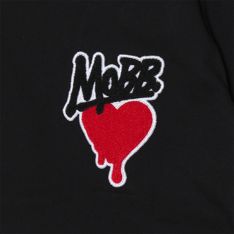 HEART DRIP WAPPEN T-SHIRT -BLACK-(WOMEN/KIDS)