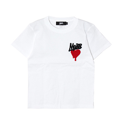 HEART DRIP WAPPEN T-SHIRT -WHITE-(WOMEN/KIDS)