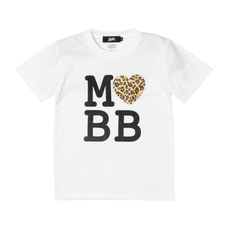 MOBB LOVE LEOPARD T-SHIRT -WHITE-(LADIES/KIDS)