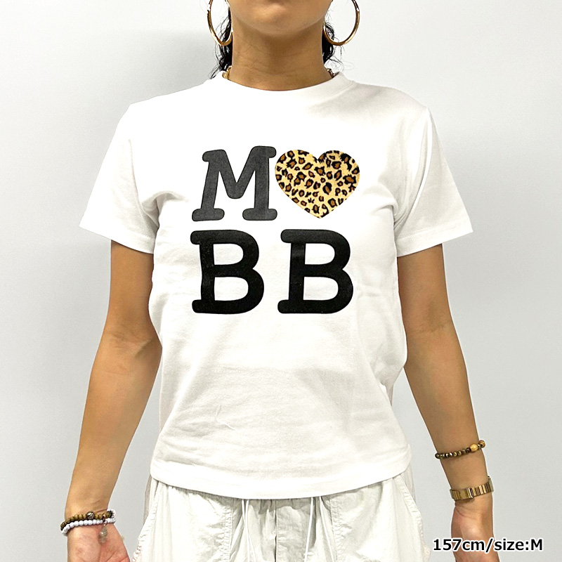 MOBB LOVE LEOPARD T-SHIRT -WHITE-(LADIES/KIDS)