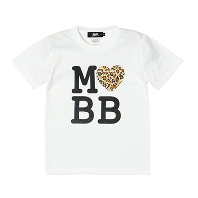 MOBB LOVE LEOPARD T-SHIRT -WHITE-(LADIES/KIDS)