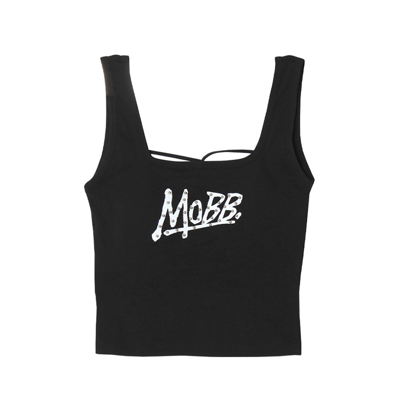 OG STUDS LACE UP TANKTOP -BLACK-（LADIES）