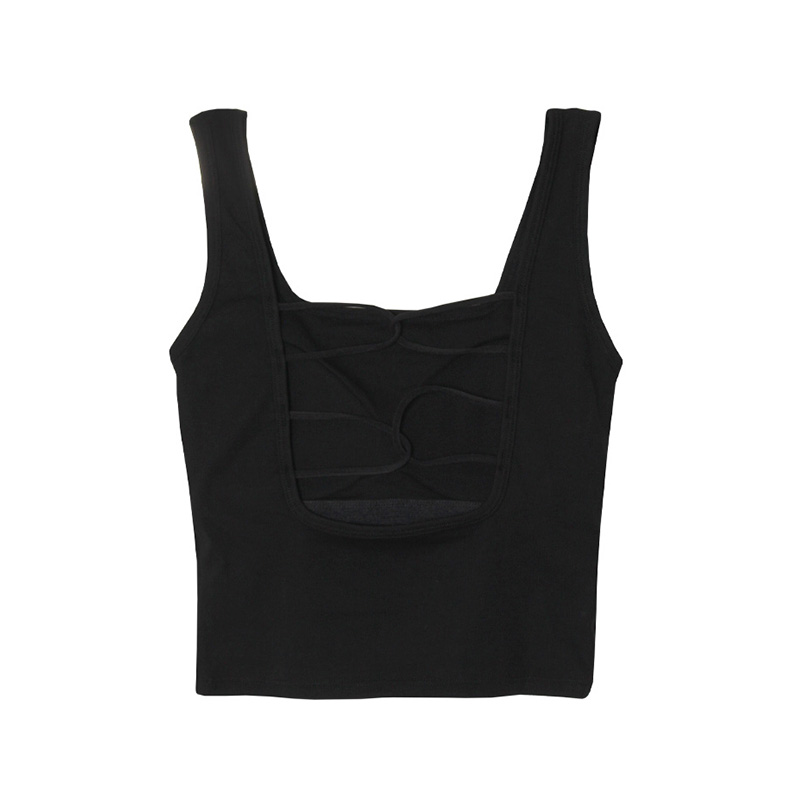OG STUDS LACE UP TANKTOP -BLACK-（LADIES）