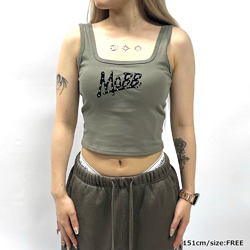 OG STUDS LACE UP TANKTOP -BLACK-（LADIES）