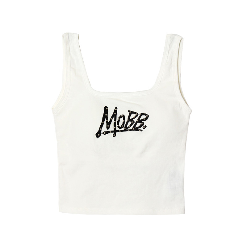 OG STUDS LACE UP TANKTOP -WHITE-（LADIES）