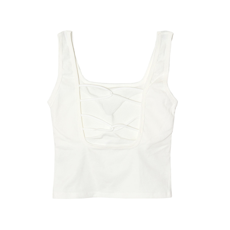 OG STUDS LACE UP TANKTOP -WHITE-（LADIES）