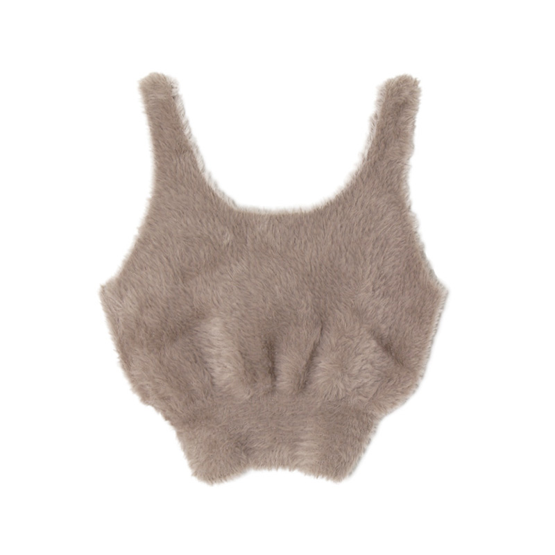 OG PLATE MOHAIR TANK TOP -OLIVE-（LADIES）