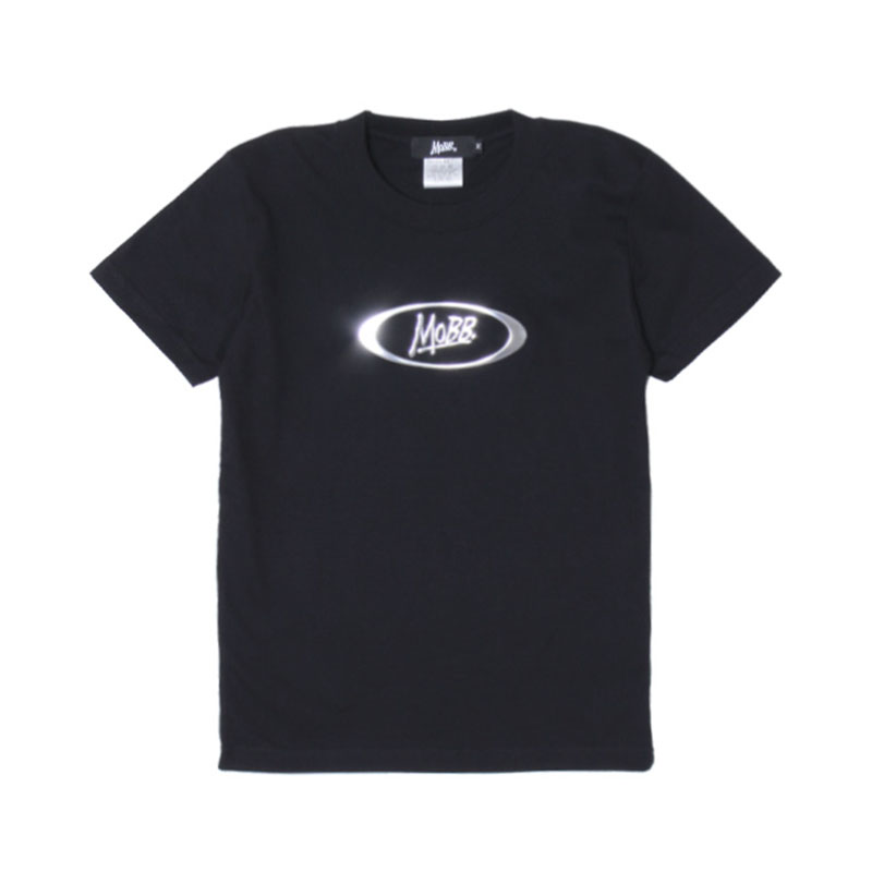 OVAL METALLIC T-SHIRT -BLACK-（LADIES）