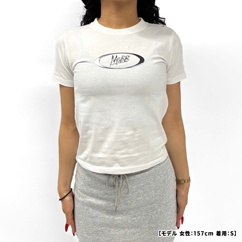 OVAL METALLIC T-SHIRT -WHITE-（LADIES）
