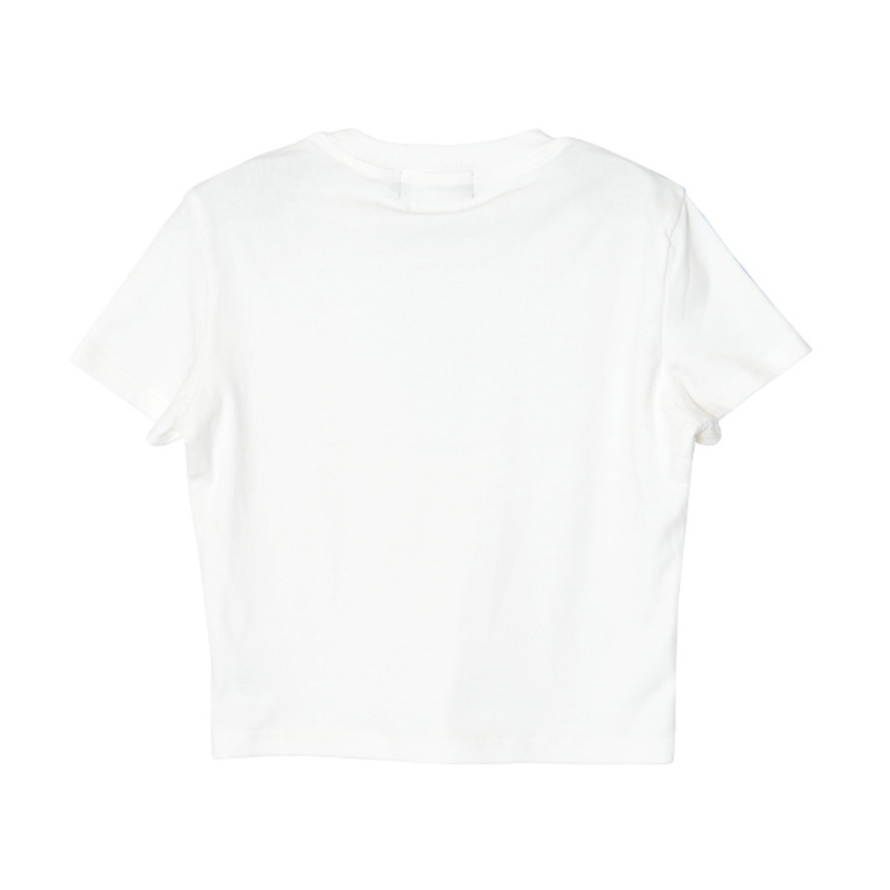 HEART DRIP STONE CROPPED T-SHIRT -WHITE-(LADIES/KIDS)