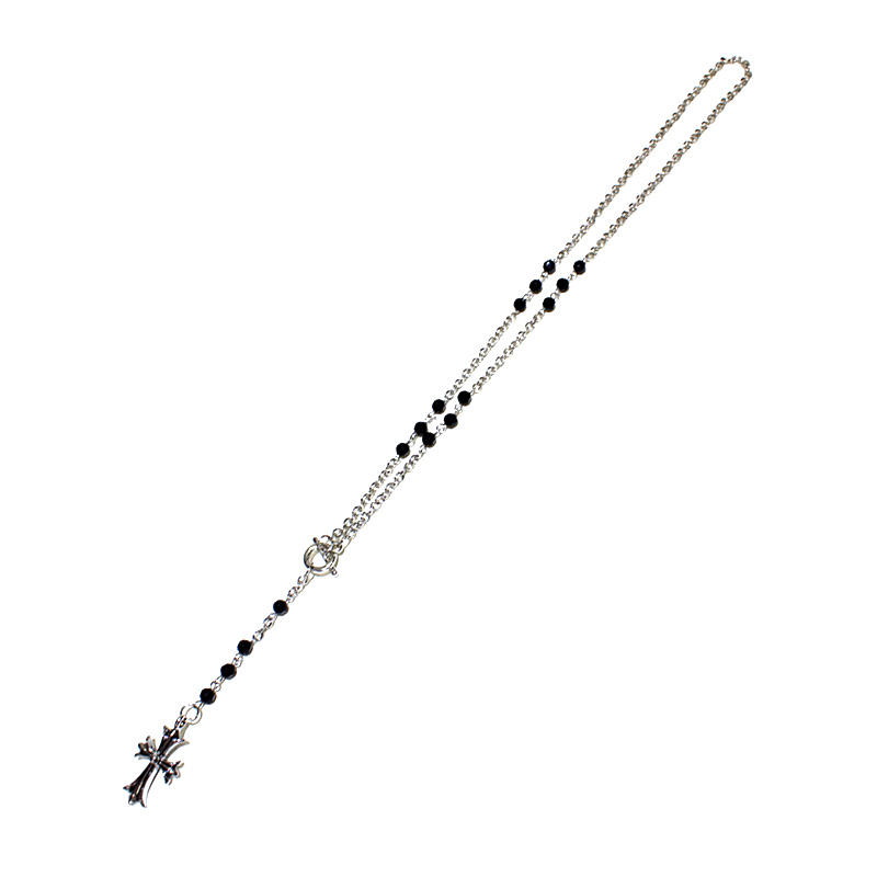 ROSARY -SILVER/BLACK-