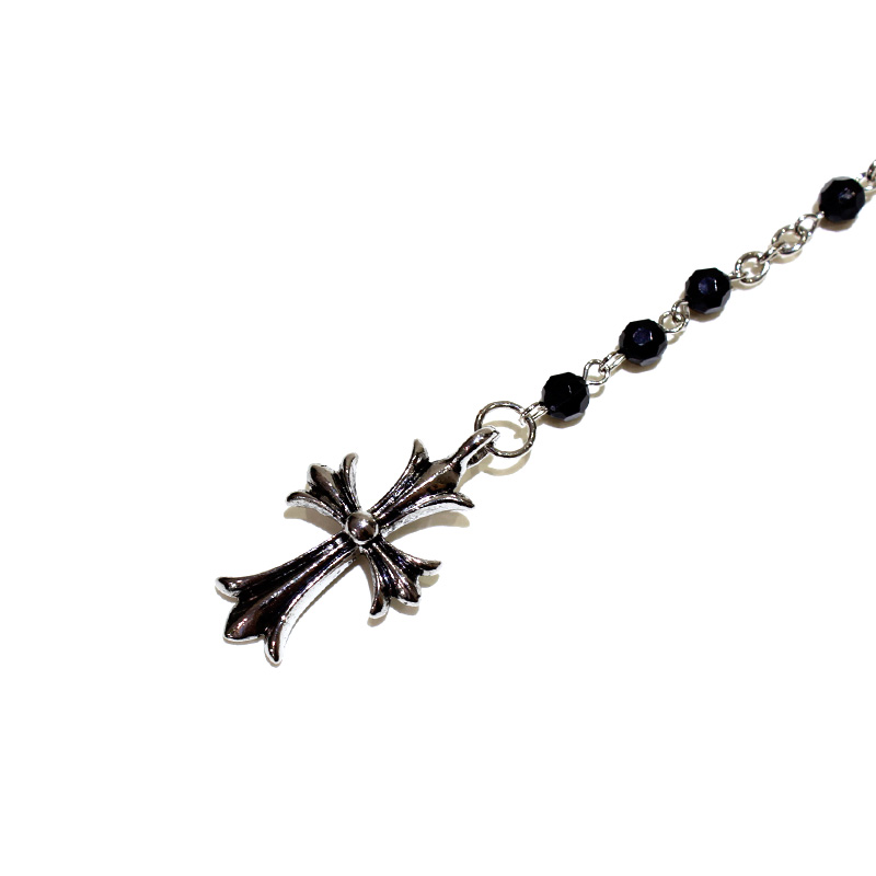 ROSARY -SILVER/BLACK-