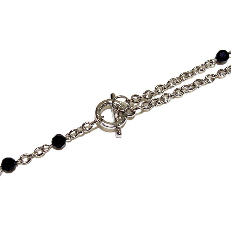 ROSARY -SILVER/BLACK-