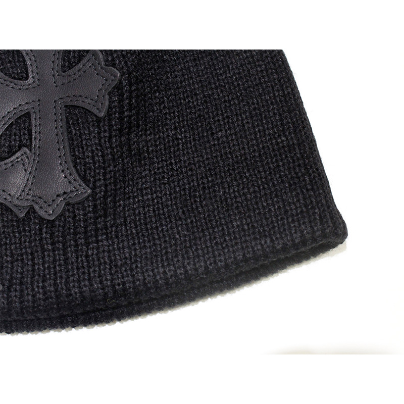 CROSS SHORT BEANIE -BLACK-