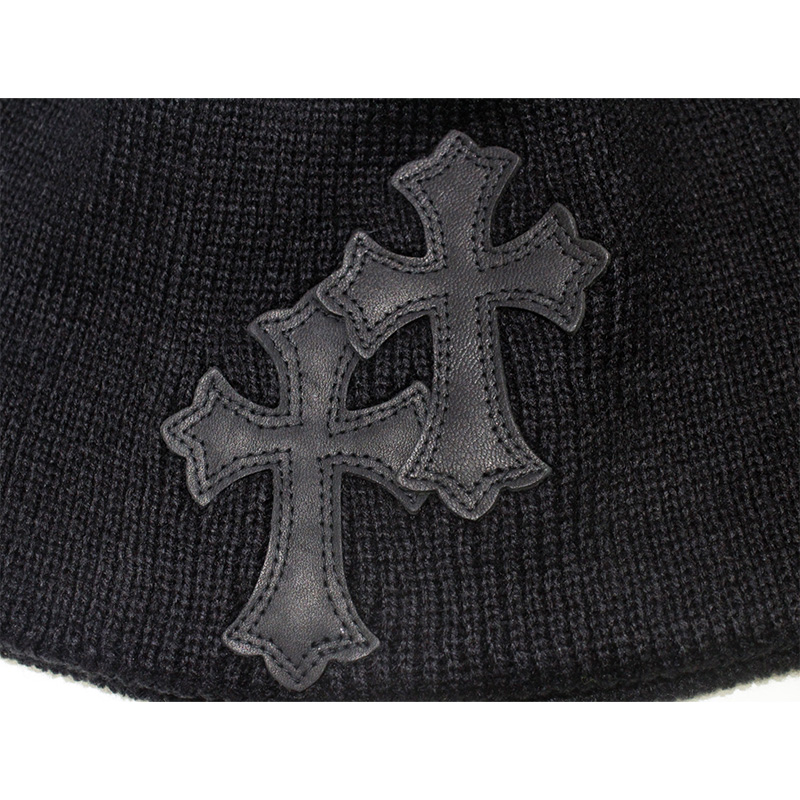 CROSS SHORT BEANIE -BLACK-