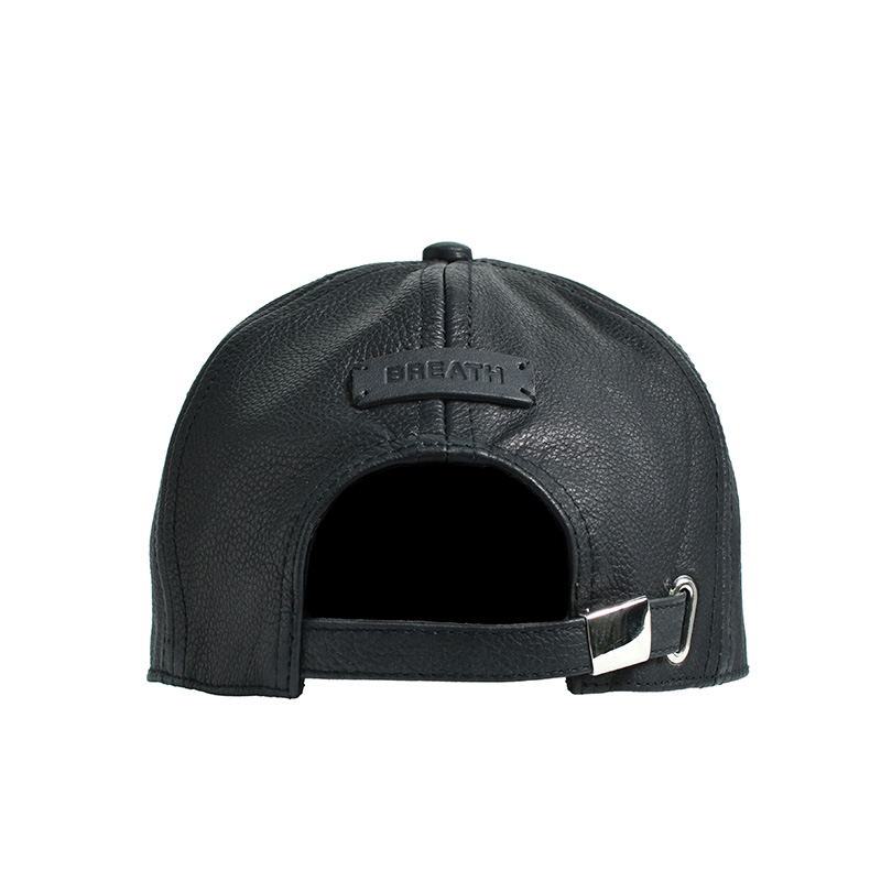 EMBOSS LEATHER CAP -BLACK-