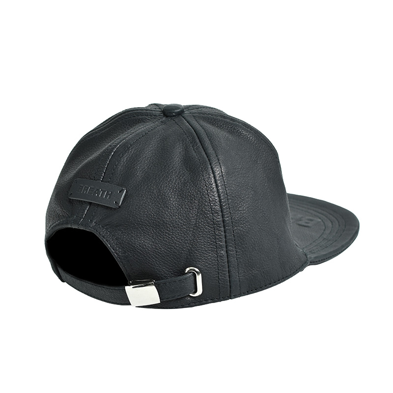 EMBOSS LEATHER CAP -BLACK-