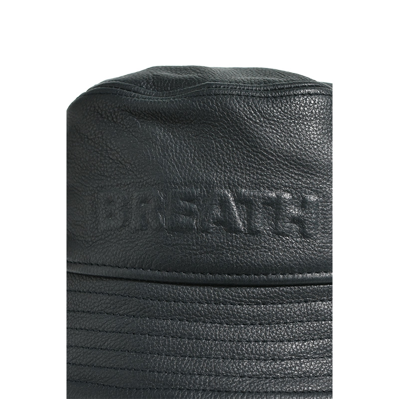 EMBOSS LEATHER HAT -BLACK-