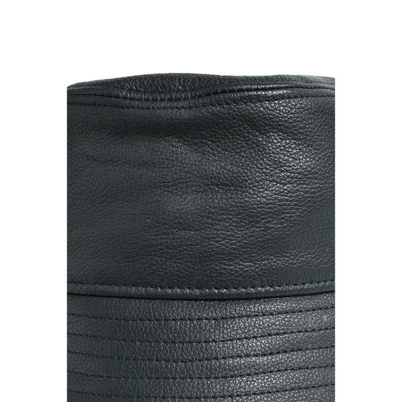 EMBOSS LEATHER HAT -BLACK-
