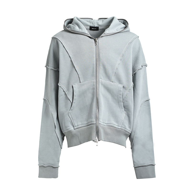 FADE ZIP UP HOODIE -GREY-