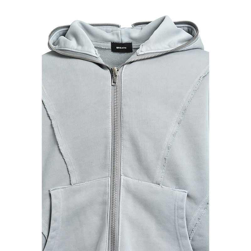 FADE ZIP UP HOODIE -GREY-