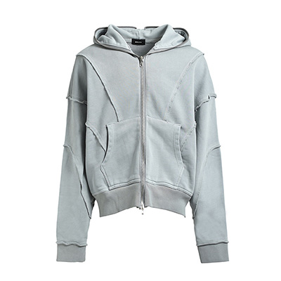 FADE ZIP UP HOODIE -GREY-