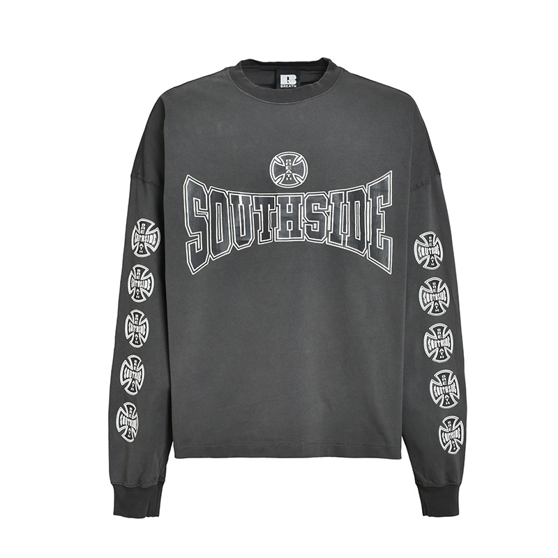 SOUTHSIDE CROSS LS TEE -BLACK-