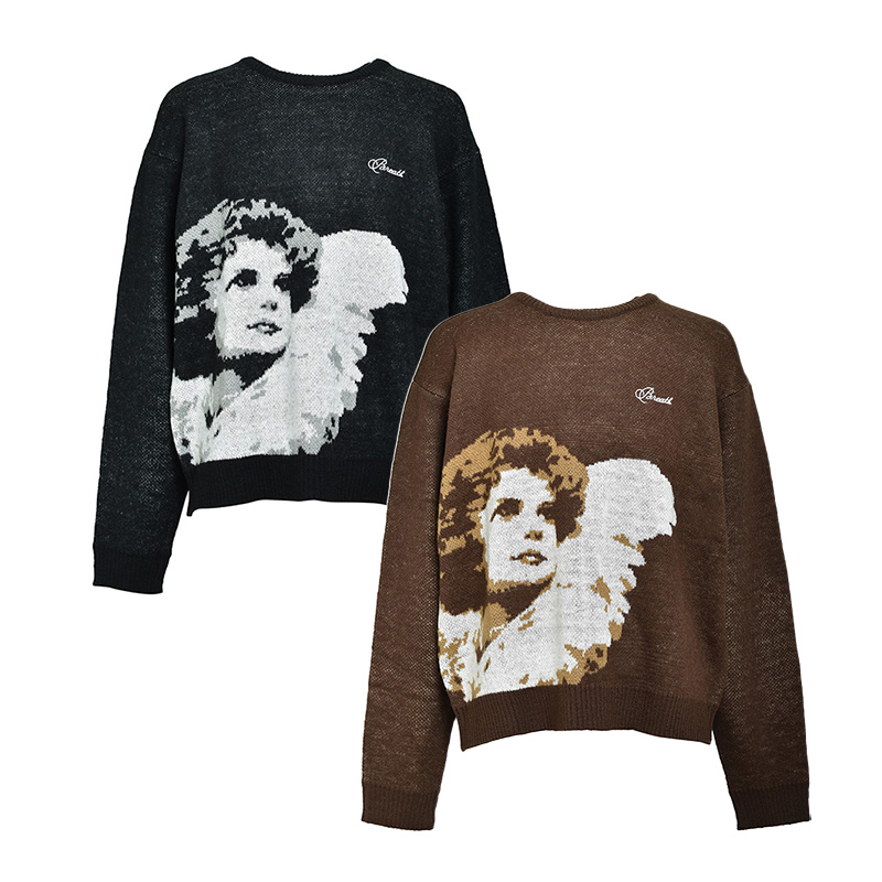 ANGEL SCRIPT LOGO MOHAIR KNIT -2.COLOR-