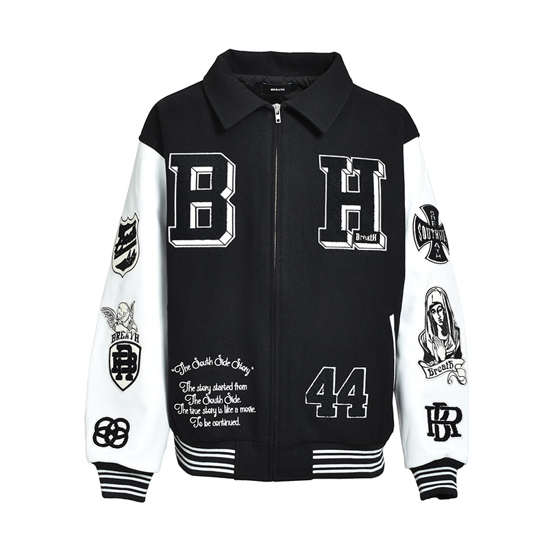 BH PATCH STADIUM JACKET -BLACK-