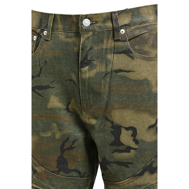 COATING BIKER CAMO PANTS -CAMO-