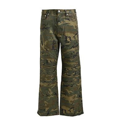 COATING BIKER CAMO PANTS -CAMO-