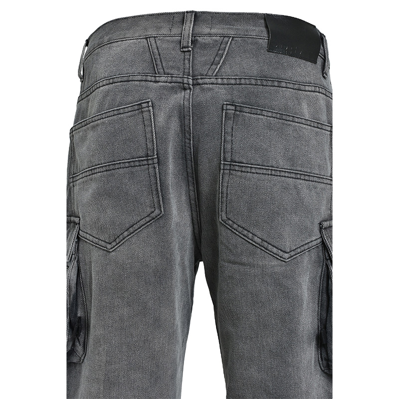 BLEECH DOUBLE KNEE FLARE DENIM-BLACK-