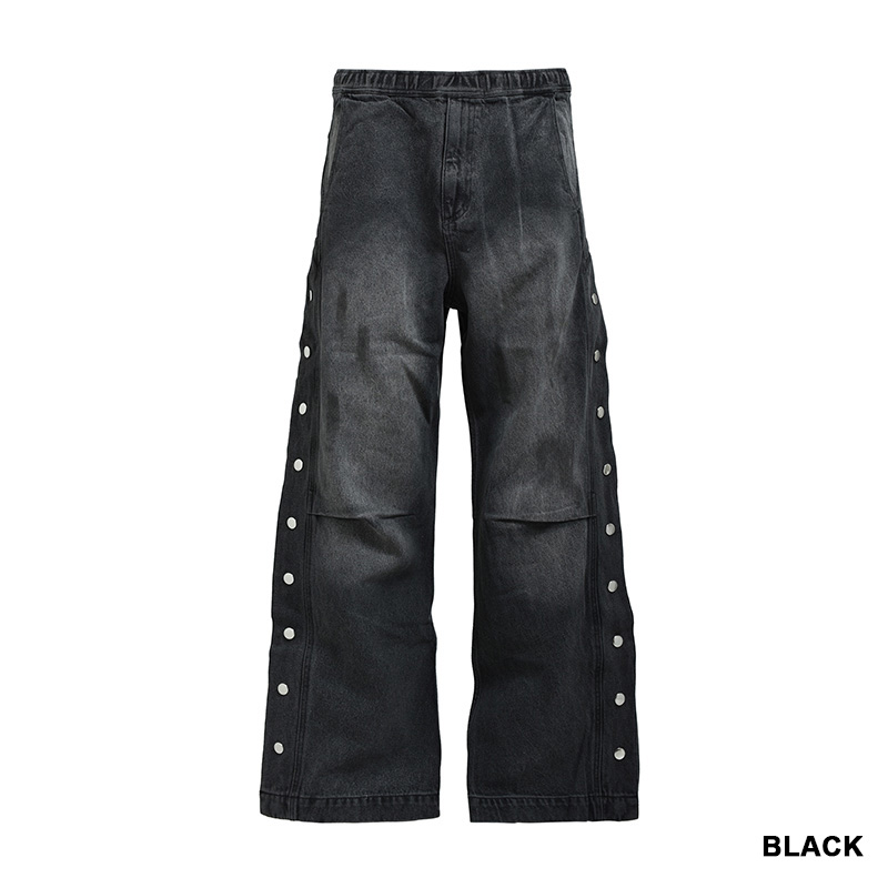 COATING SIDE BUTTON  DENIM PANTS -2.COLOR-