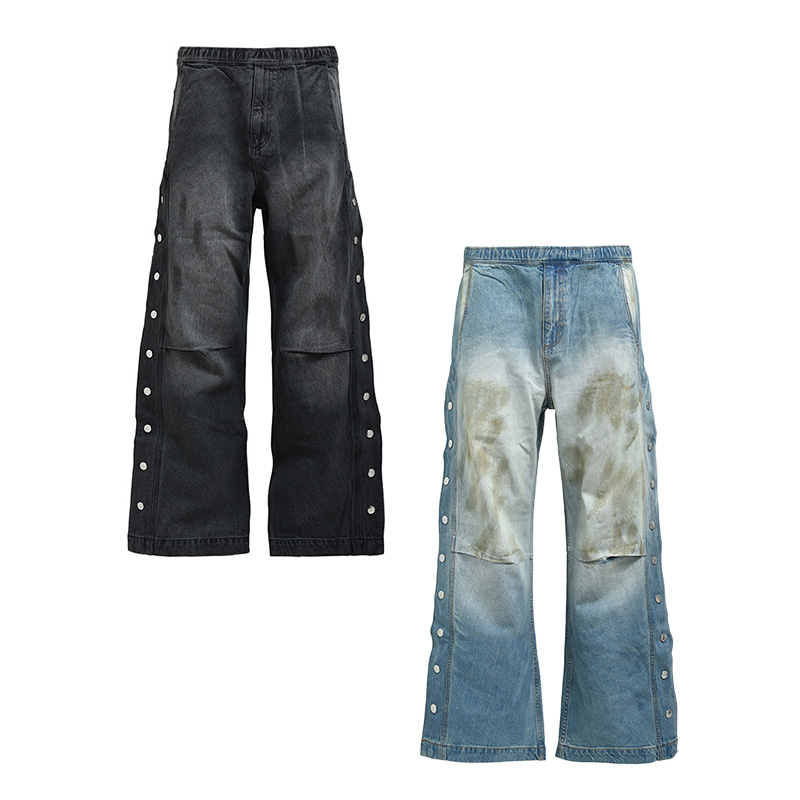 COATING SIDE BUTTON  DENIM PANTS -2.COLOR-