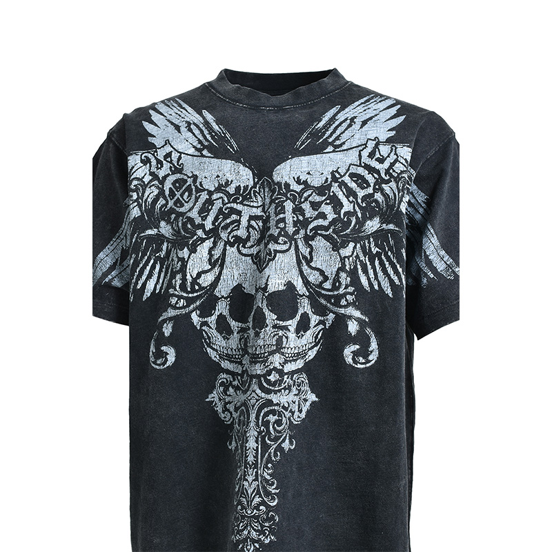 SKULL WING LOGO TEE -BLACK-