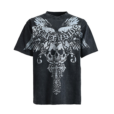 SKULL WING LOGO TEE -BLACK-