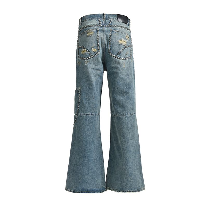 SUICIDE STUDS WIDE DENIM PANTS -2.COLOR-