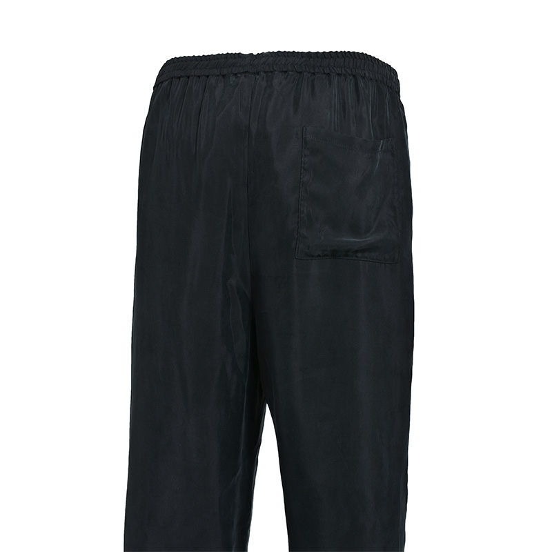 SCRIPT LOGO SATIN PANTS -BLACK-