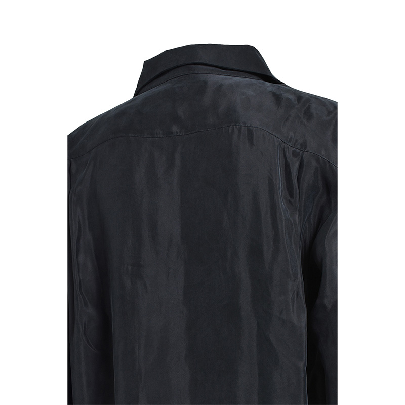 SCRIPT LOGO SATIN SHIRT -BLACK-