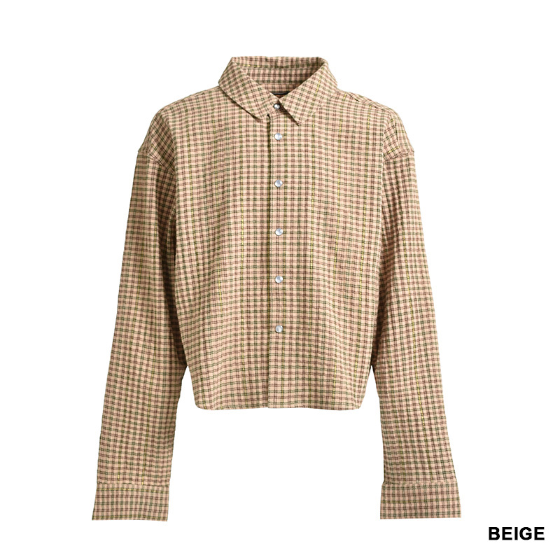 SHORT CHECK SHIRT -2.COLOR-